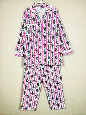 VTG Lanz Of Salzburg Disney parks Womens Tigger Pooh Flannel Pajamas set 2pc E